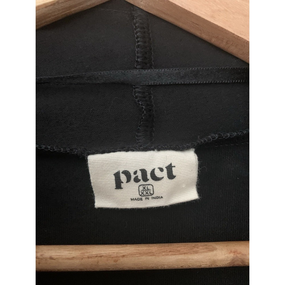 Pact 100% Organic Cotton Airplane Wrap Cardigan Black XL/XXL Travel Packable - Picture 5 of 12